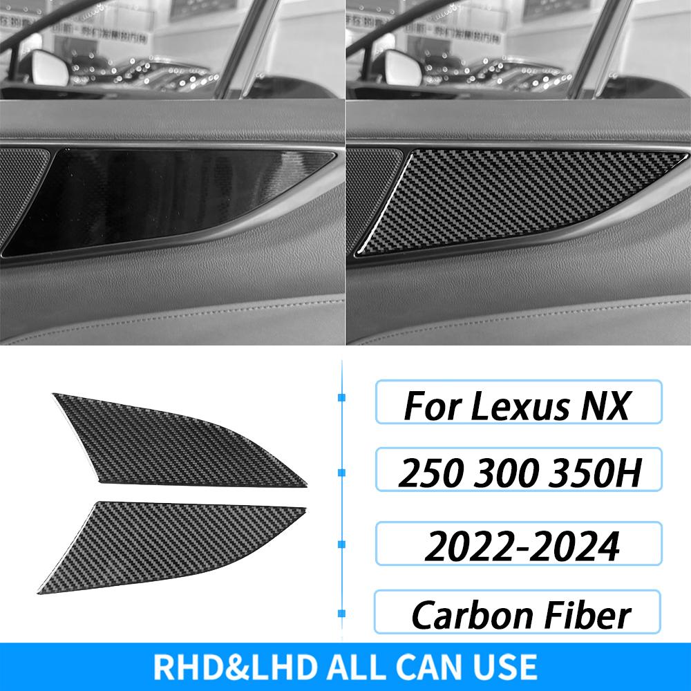 For Lexus NX 250 300 350H 2022-2024 Carbon Fiber Gear Shift Knob Both Side Panel Trim Cover Car Interior Accessories Sticker