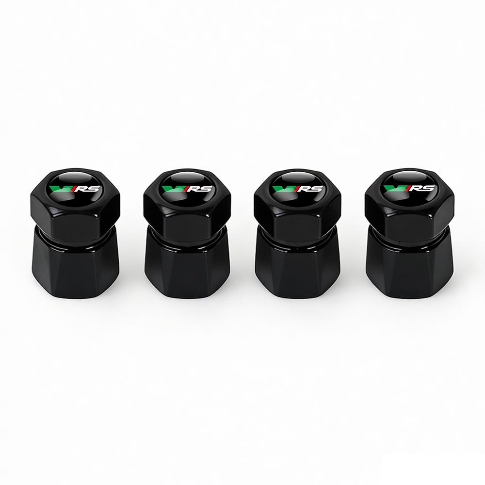 WFDZ5 New 4Pcs Car Wheel Tire Valve Caps Air Stem Covers Accessories For Skoda Octavia MK2 MK3 2 3 A7 Fabia Karoq Kodiaq VII Rapid VRS