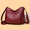 Women's Crossbody Bag Multi-Layer Bag Soft Leather Middle-Aged Mother Shoulder Bag