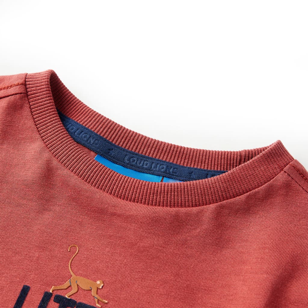 Kids Long Sleeve T Shirt Dark Red Size 128