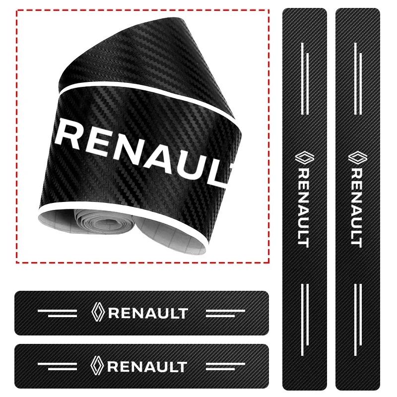 Interior Stickers 4Pcs Car Door Plate Carbon Fiber Threshold Protector Sticker Decals For Renault Fluence Scenic Duster Logan Ko Z111