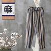 Новые летние брюки-шаровары Wiomen Vintage Striped Print из хлопка и льна длиной до щиколотки, женские повседневные свободные брюки с эластичной резинкой на талии и карманами