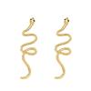Персонализированные и креативные металлические серьги-гвоздики в форме змеи, простые и продвинутые, изогнутый дизайн с бриллиантами, серьги, украшения для ушей