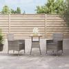 VidaXL 3-piece Garden Bistro Set Grey Cushions Poly Rattan, Bistro Set, Outdoor Bistro Set, 3187434