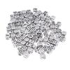 100x Assorted Metallic Acrylic Alphabets Letter Cube Beads Pony Beads Silver