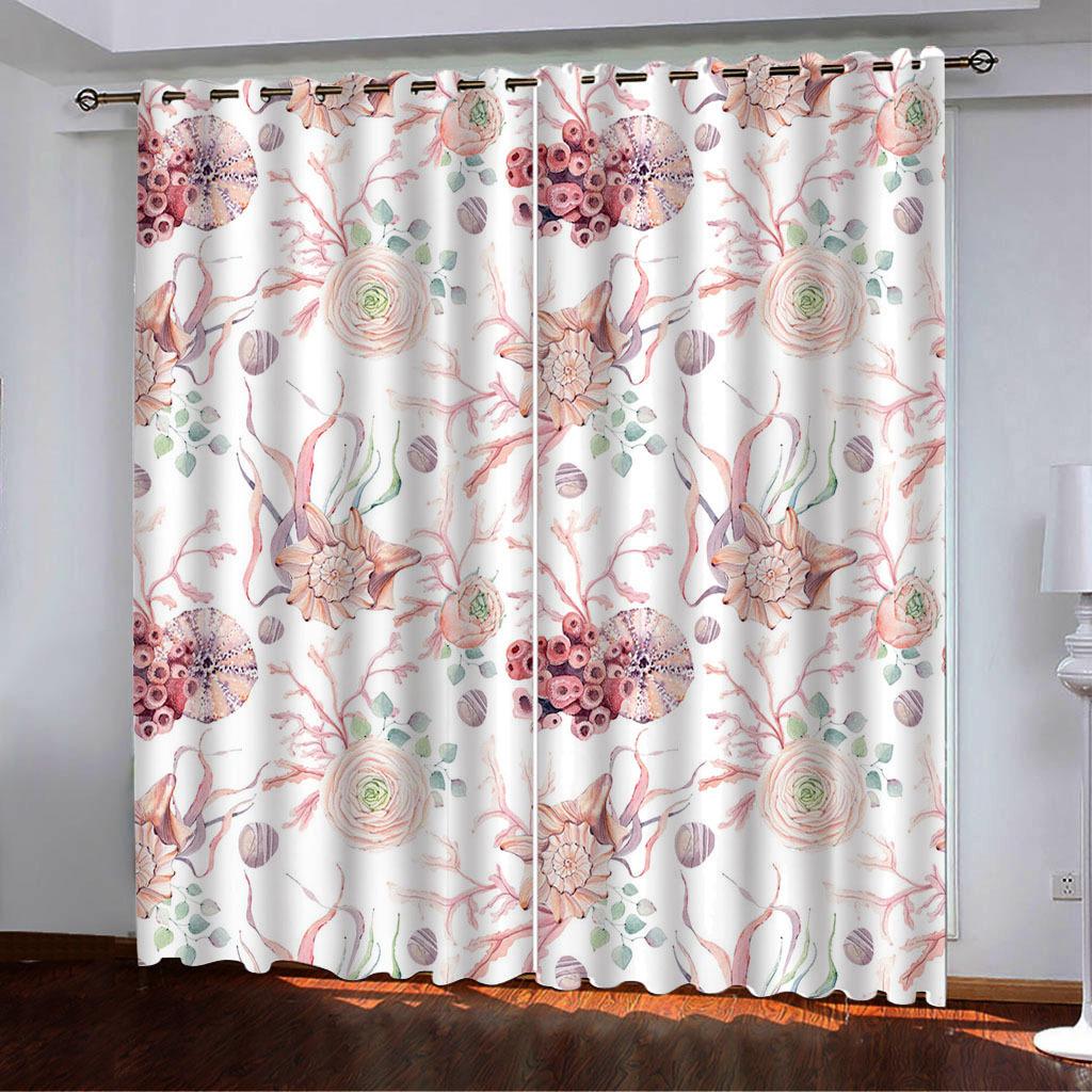 Floral Floral Printing And Painting Series High Density Blackout Curtain 3D Digital Printing