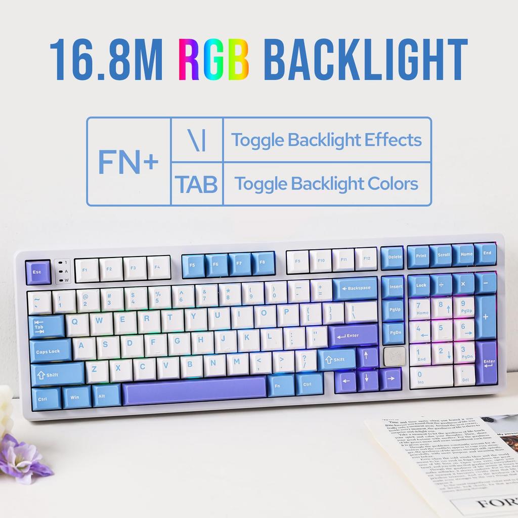 MechLands LEOBOG Hi98 Aluminum Alloy Wired Gaming Keyboard Hot Swap Custom Keyboard Programmable Gasket Mount Mechanical Keyboard with FR4 Plate NKRO