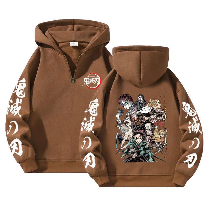 Unisex Anime Hoodie With Zipper Front Loose Fit Long Sleeve Sweatshirt Fall Casual Wear