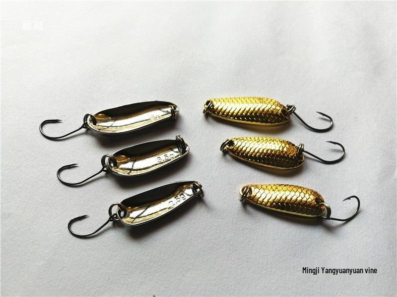 Классическая блесна-ложка "Чешуя дракона": Металлический Бионический Блесна с Одиночным Крючком для Голавля, Солнечного Окуня, Тиляпии