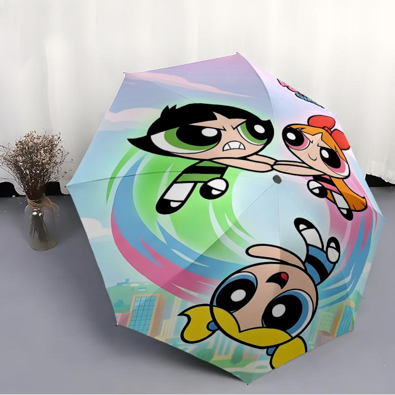 1pc Powerpuff Umbrella, Sun Protection, And UV Shielding. It Has Eight Sturdy Ribs for Outdoor Use And Perfect As a Holiday Gift