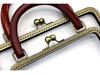 20СМ Темная тисненая бронзовая ручка для сумки с квадратной деревянной застежкой 25СМ и гладким винтовым материалом
