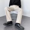 2024 New Men White Straight Pants Fashion Korean Loose Suit Trousers Casual Draped Baggy White Wide Pant Male Streetwear