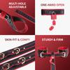SHAZ Lockable Leather Ball Stretcher with Adjustable Wrist Restraints Testicle Support Strap Metal Hardware Bondage Gear for Men