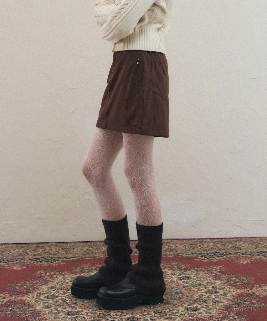 Ledeoli Corduroy Mini Skirt [Black]