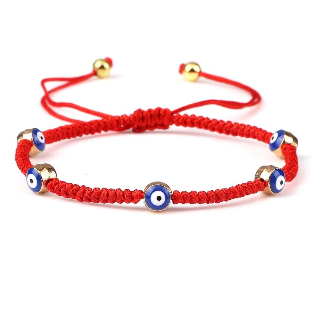 Новый плетеный браслет от сглаза, счастливый красный, черный цвет, нить, цепочка для пары, молитвенные браслеты ручной работы, ювелирные изделия, подарок для друга