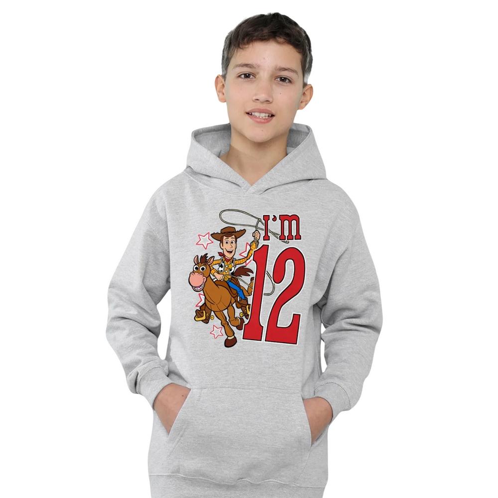 Toy Story Childrens/Kids I'm 12 Woody Heather Birthday Pullover Hoodie