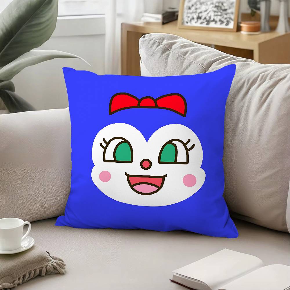 Cartoon A-Anpanman Throw Pillow Covers Pattern Cushion Cover Suitable For Sofa Bedroom Car Pillow Cover