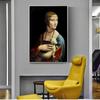Lady with Ermine, Reproduction Paintings On Canvas On the Wall of Leonardo Da Vinci, Famous Canvas, Wall Art, Home Decor, Background