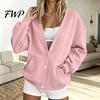 Relaxed Fit Cardigan Women Button Front V-Neck Cardigan, Solid Color Oversized Sweatshirt with Casual Jacket Dual Pockets, Long Sleeve for Fall Winter
