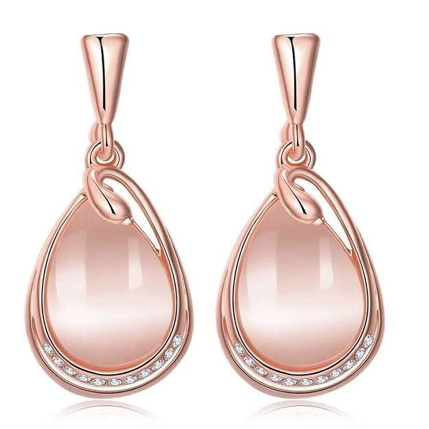 Shining Diva Fashion Latest 18k Rose Gold Stylish Bracelet Earrings Combo Jewellery