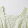 Women's French Square Neck Puff Sleeve Hollow-Out Midi Dress