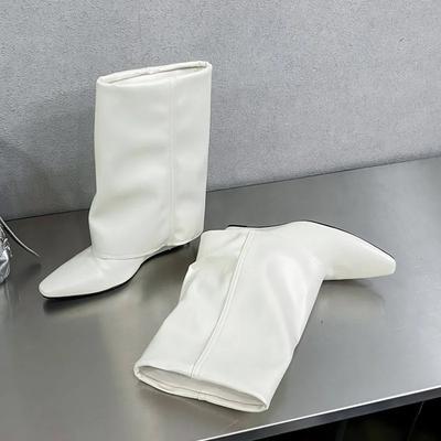 Осенние туфли на танкетке, женские ботильоны до щиколотки, туфли с острым носком, современные короткие ботильоны De Mujer