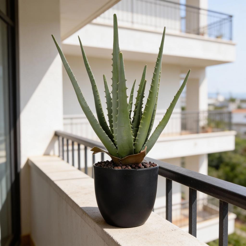 Artificial Aloe Plant In A Pot, 45 Cm High, Green, Like A Life Decoration