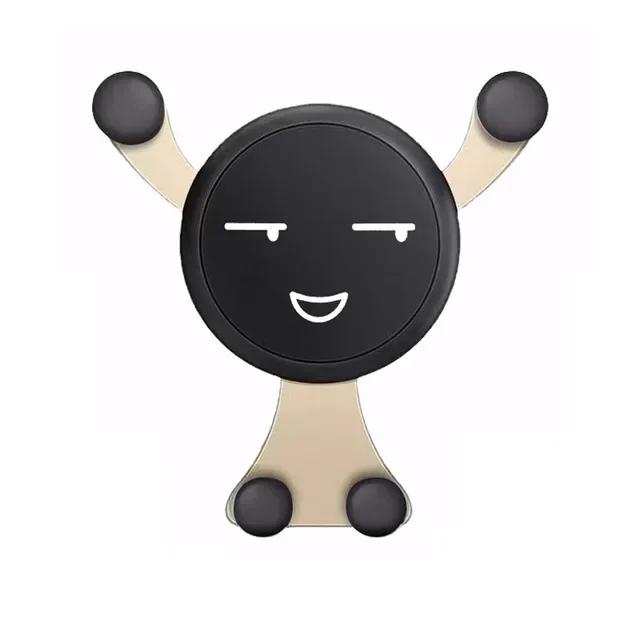 Гравитационный держатель для телефона в автомобиль, клипса для воздуховода, крепление с улыбающимся лицом, подставка для мобильного телефона, поддержка GPS для iPhone, Xiaomi, Samsung, универсальный GPS