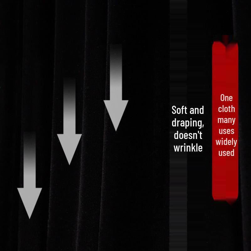 Black Light-Absorbing Gold Velvet Fabric: Stage Curtain & Photo Backdrop