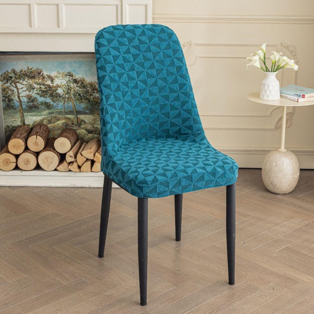Elastic Curved Seat Cover Soft Chair Protective Case Jacquard Arc Chair Cover  Hotel