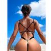 Cheeky High Cut Leg Black One Piece Swimsuit Sexy Monokini Designer Black Bodysuit