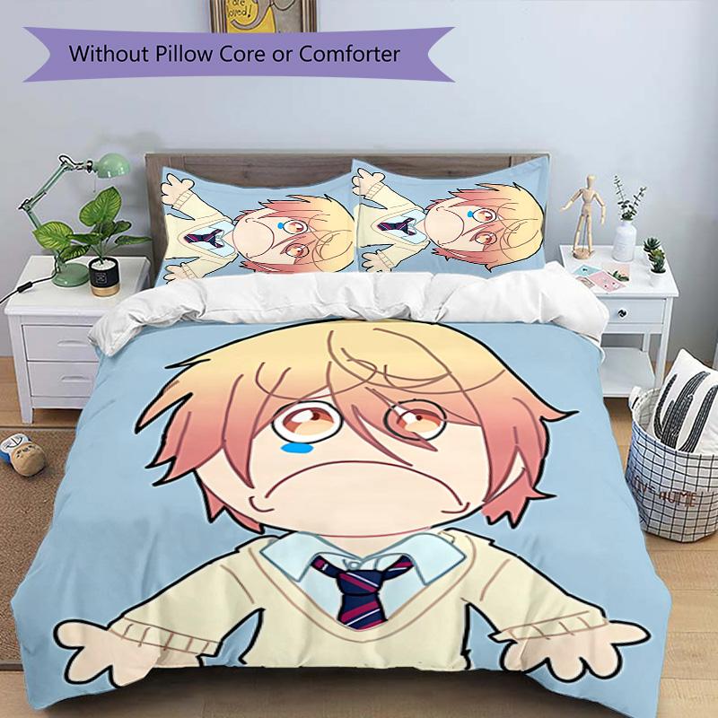 3pcs Tenma Tsukasa pattern bedding set duvet cover set includes duvet cover &pillowcases, perfect all season bedroom decoration & gift