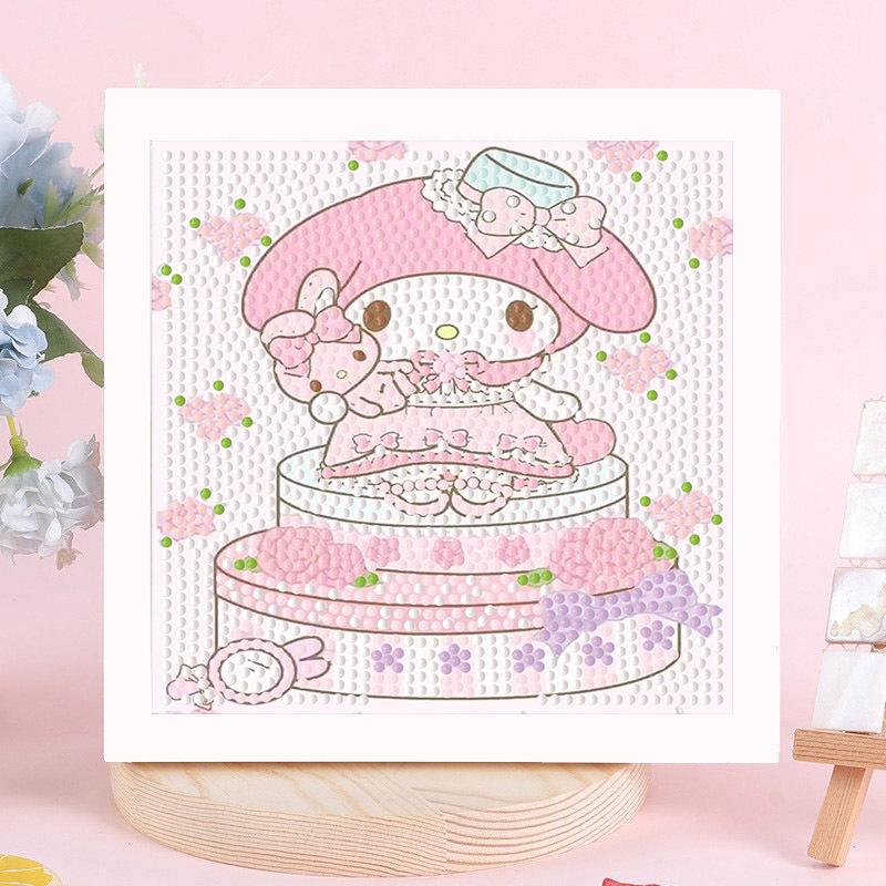 Детская алмазная мозаика Sanrio с наклейками-рамкой - Набор для самостоятельного изготовления, ручная работа, подарок