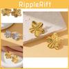 Elegant Vintage Gold Alloy Floral Design Earrings For Women With Geometric Shapes