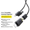 BASEUS Универсальный кабель для быстрой зарядки «два в двух» длиной 1 м USB+Type-C на Type-C+Ip кабель для передачи данных