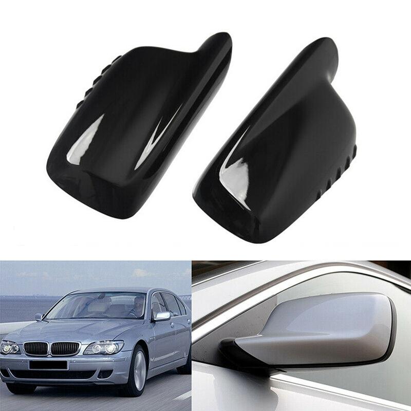2PCS Glossy Black Replacement Rearview Side Mirror Covers Cap for BMW E65 E66 E67 E46 Coupe E46 Cabrio 51167074236 51167074235
