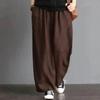 Summer Women's Oversize Casual Cotton Linen Bloomers Pants Women Baggy Vintage Harem Trousers High Waist Sweatpant
