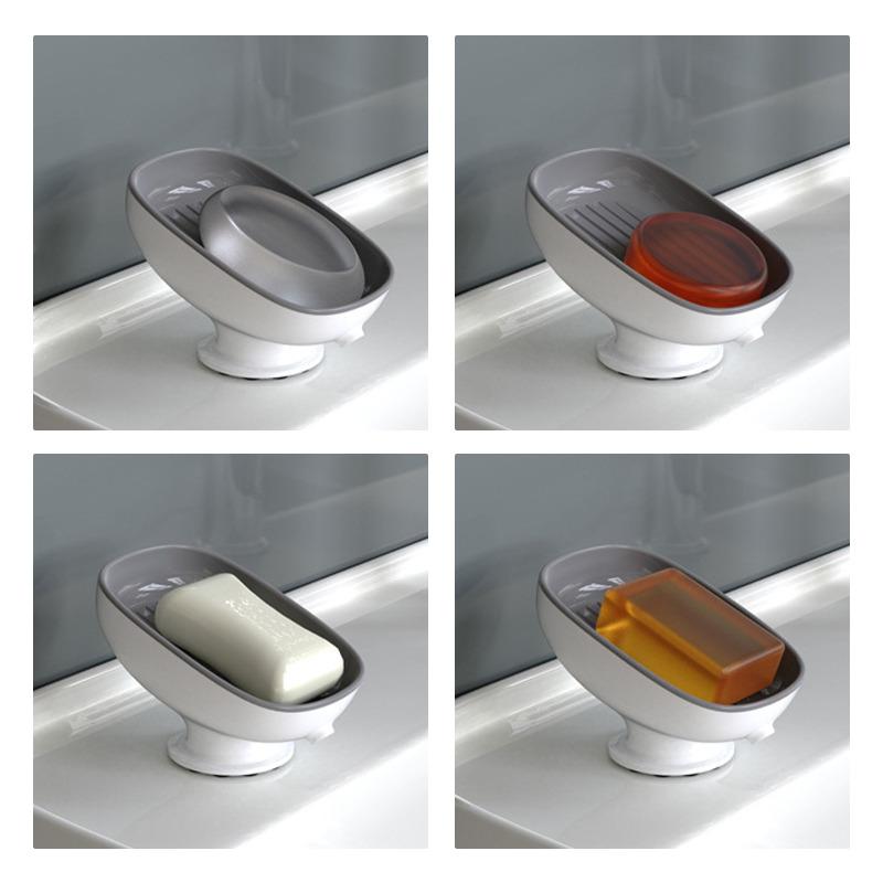 2 шт. мыльница на присоске для ванной комнаты и душа, переносной держатель для мыла в виде листа, пластиковый лоток для губки для кухни, аксессуары для ванной комнаты