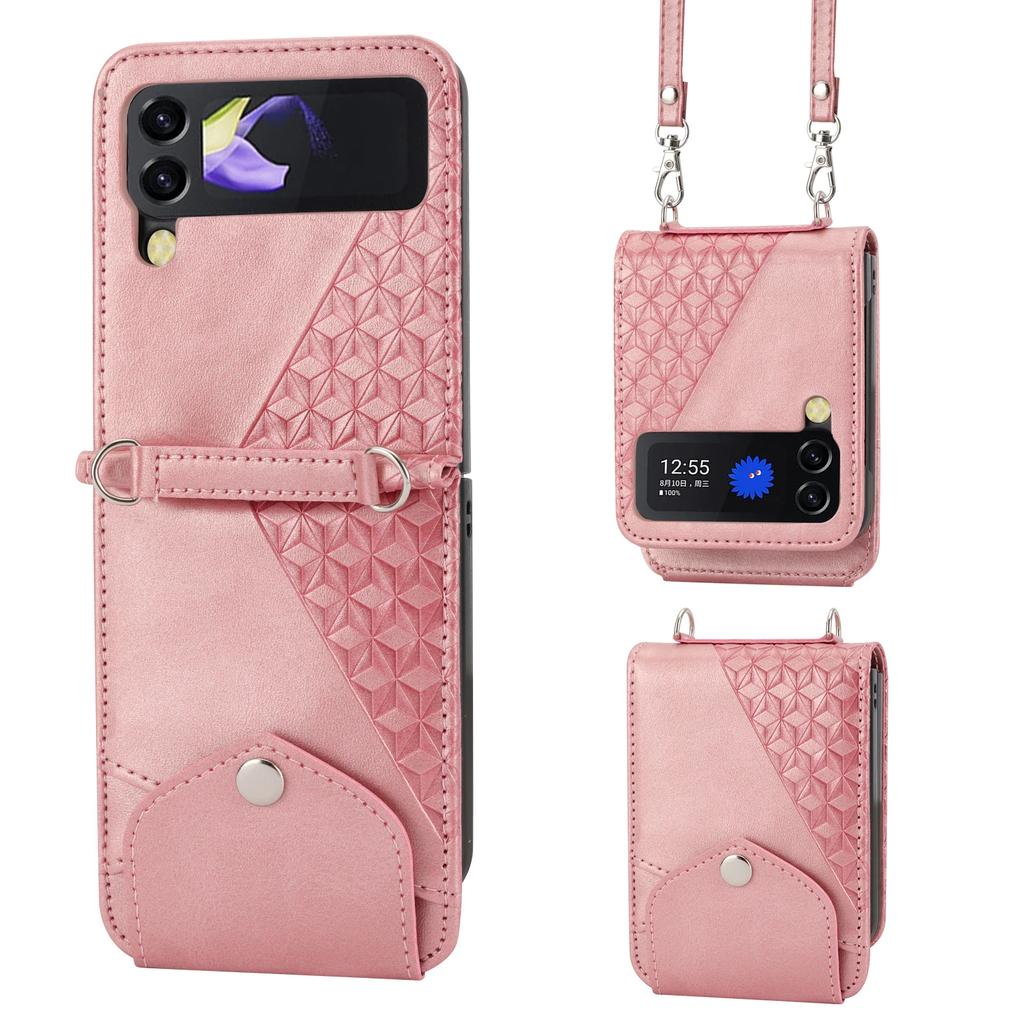 Кошелек с слотом для карт на шнурке, кожаный чехол для Samsung Galaxy Z Flip 6 5 4 3 Flip3 5G, противоударный чехол с ремешком через плечо, защита от царапин Flip4