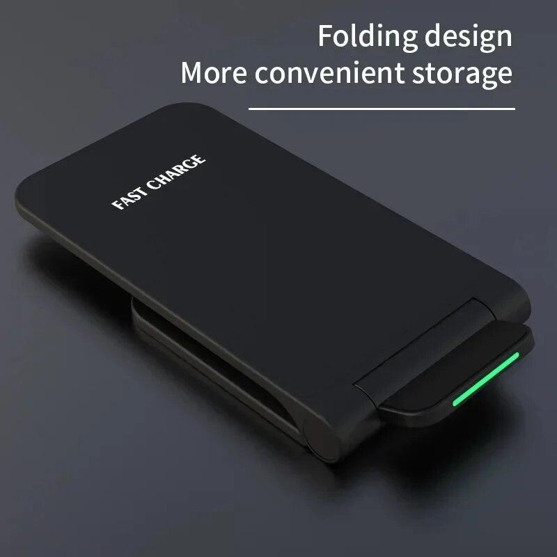 Беспроводная зарядная станция 2025 года для iPhone 16 15 14 13 12 Pro Max 11, подставка для телефона, быстрая зарядка для Samsung Xiaomi складной