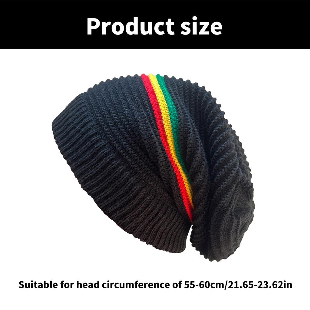 Knitted Beanies Hat Reggae Music Lover for School Teens Hat Multicolored Skull Hat for Reggae Enthusiasts