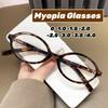 Trendy Women's Minus Diopter Eyewear Luxury Anti-blue Light Myopia Glasses Fashion Near Sighted Glasses Prescription Eyeglasses