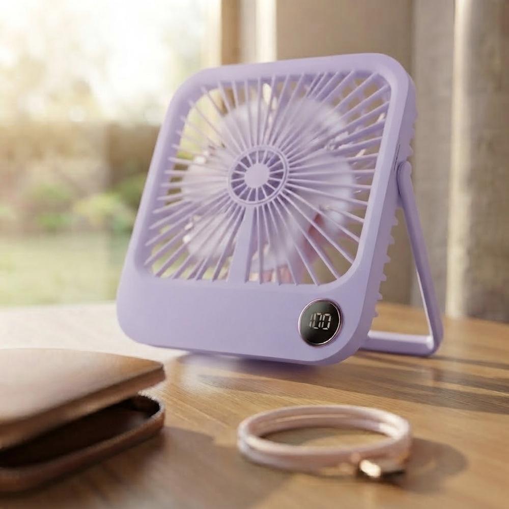 Desk fan, W30, with adjustable stand, purple