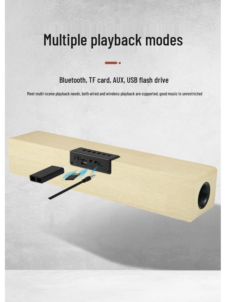 Деревянная беспроводная Bluetooth-колонка M1 для настольного компьютера с 6 динамиками и поддержкой U-диска