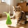 Качающаяся игрушка для кошки Деревянная основа Кошачий тизер с перьями Интерактивная качающаяся игрушка-пиналка для кошки для поглаживания Самостоятельное развлечение