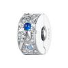 BAMOER 925 Silver Clasp CZ pave Clip Charms Daisy Beads Stopper Safety Chain fit Charm Bracelet Jewelry Clip