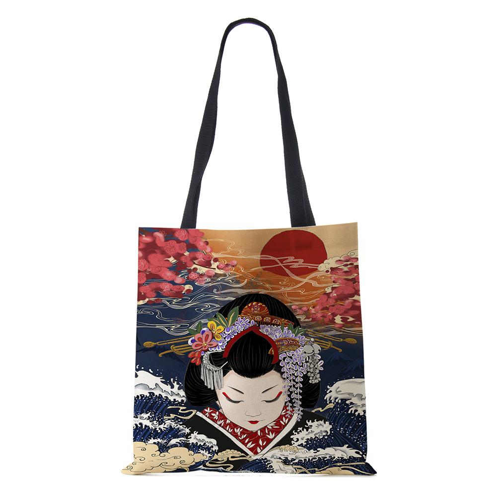 Мультяшная наплечная сумка Пейзаж Древность Женская многоразовая холщовая сумка-тоут Большой вместимости Повседневная для покупок Складная сумка для хранения KTY