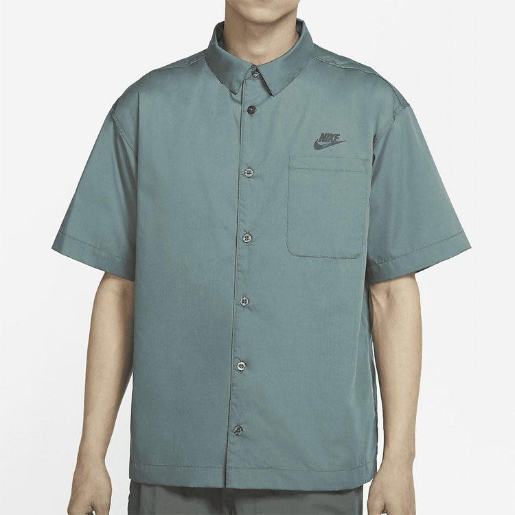 Nike Рубашки Мужские Зеленые С Лацканами Тонкие Рабочие DM8686-387