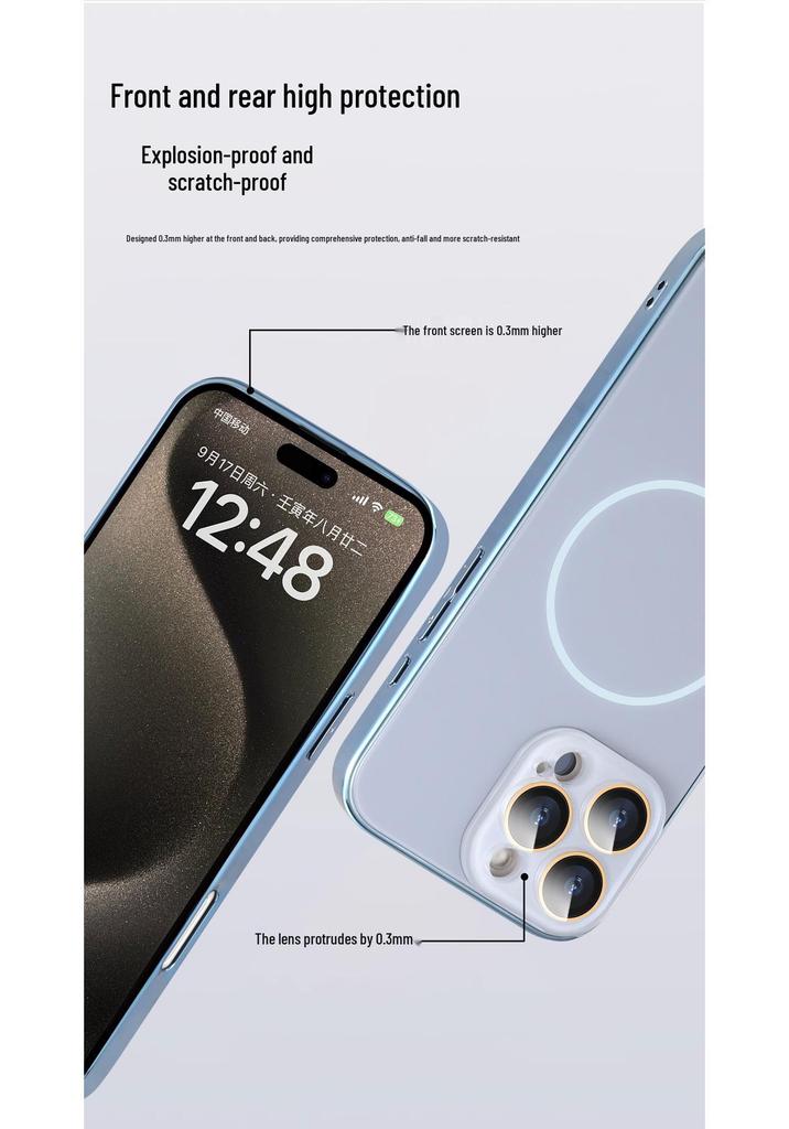 Магнитный чехол-кольцо Apple 16 Pro Max, матовый, с гальваническим покрытием, мягкий защитный чехол