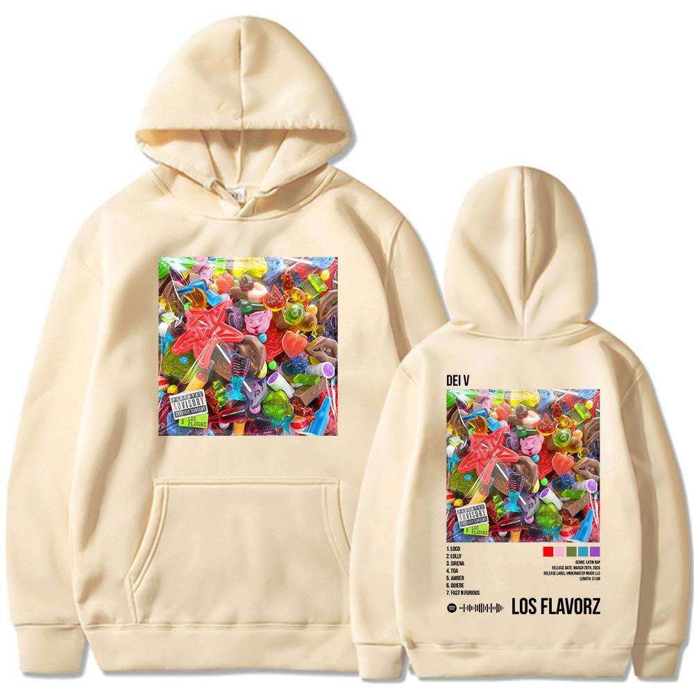 Rapper Dei V LOS FLAVORZ Hoodies Men Women Clothing Hip Hop Music 2025 Album Long Sleeve Sweatshirt Fashion Oversized Pullovers